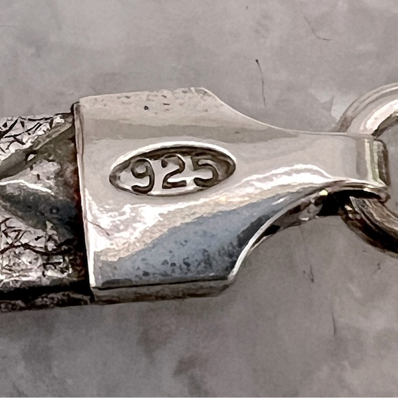 Sterling Silver Wide Etched Collar 16” Necklace - Picture 9 of 10